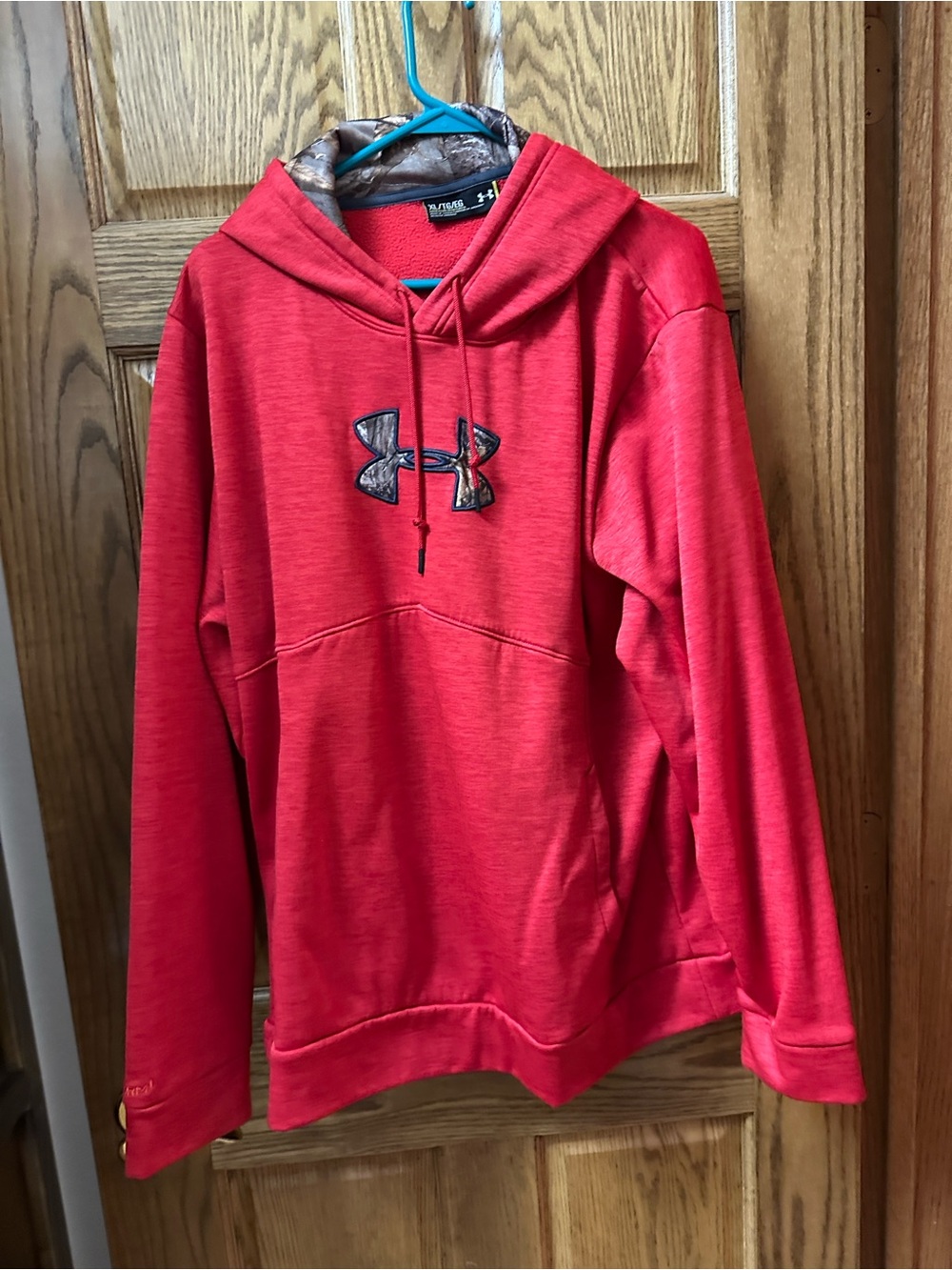 Under Armour Red Men's Zip Hoodie with Camo Logo